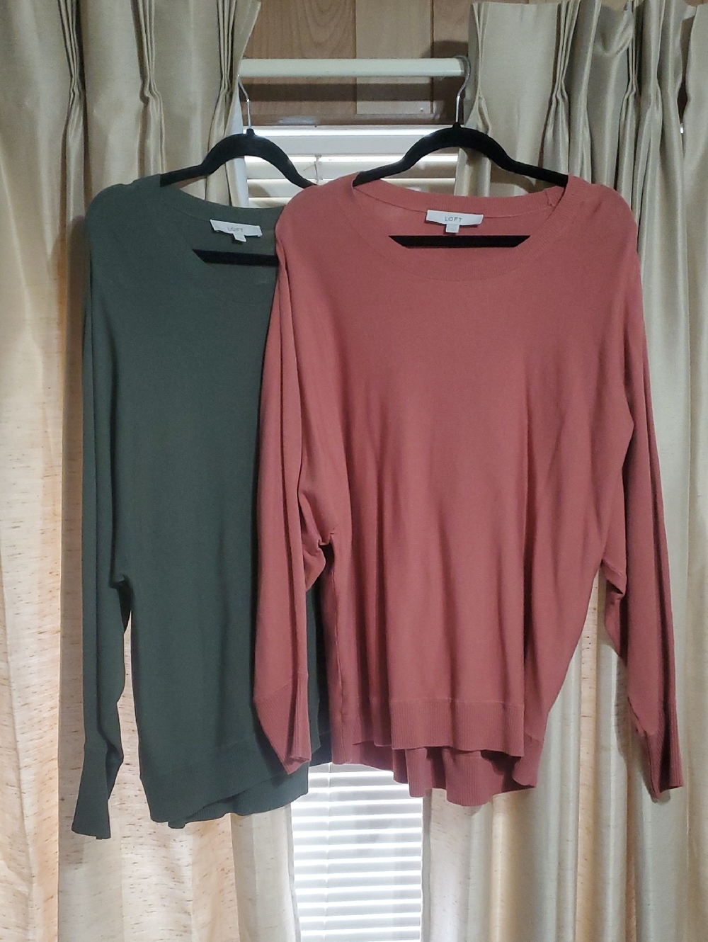 LOFT Scoop Neck Sweaters in Dusty Rose and Olive